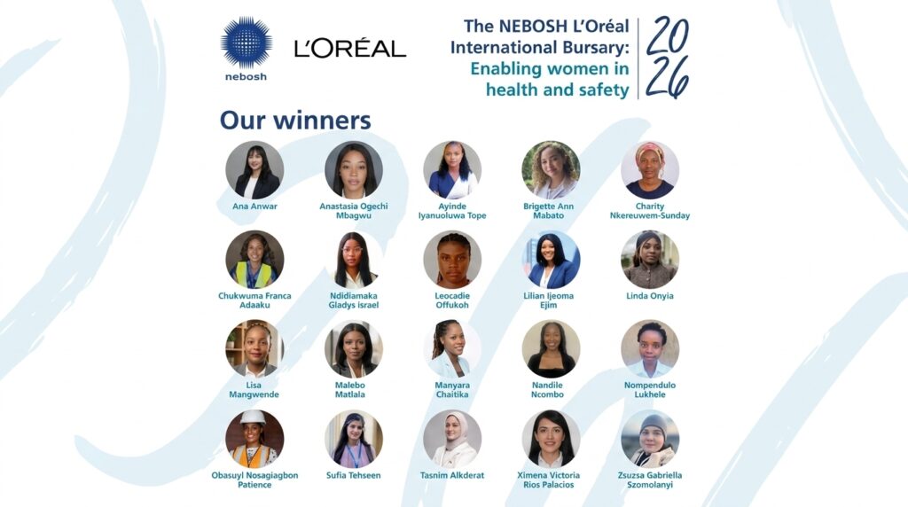 NEBOSH annonce les vingt lauréats de la bourse internationale NEBOSH L’Oréal 2026